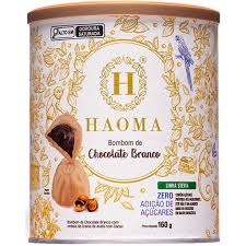 BOMBOM CHOCOLATE BRANCO (STEVIA) - 160G HAOMA