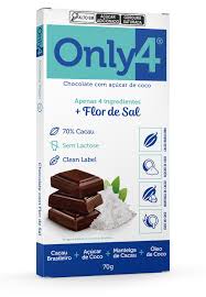 CHOC ONLY4 70% CACAU C/FLOR DE SAL 70GRS